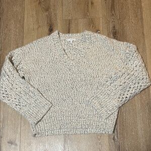 Joie Beige V-Neck Sweater